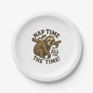 Sleepy Sloth Funny Paper Plate