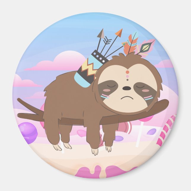Sleepy Sloth Magnet (Front)
