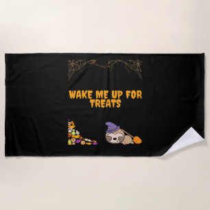 Sleepy sloth ready for Halloween treats! Classic T Beach Towel
