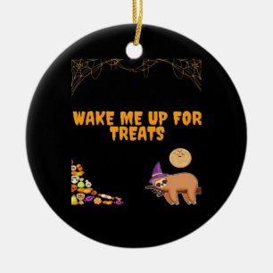 Sleepy sloth ready for Halloween treats! Classic T Ceramic Tree Decoration