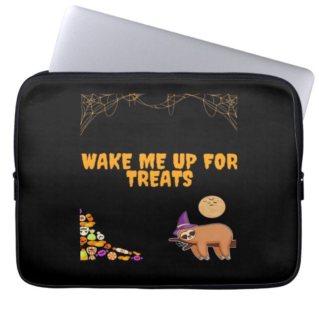 Sleepy sloth ready for Halloween treats! Classic T Laptop Sleeve (Front)