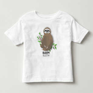 Sleepy Sloth Sitting with Crossed Legs Napping Toddler T-Shirt
