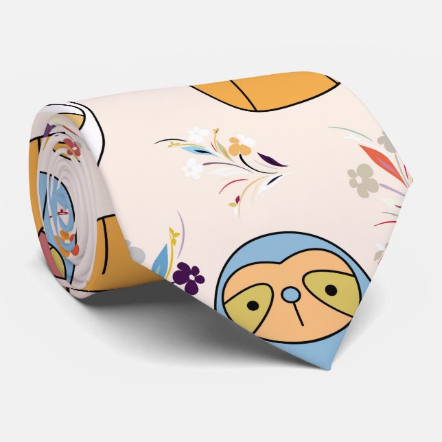 Sleepy Sloth Tie (Rolled)