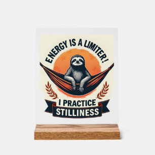 Sleepy Sloth Vintage Funny Introvert Shirt 2 Acrylic Sign