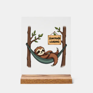 Sleepy Sloth Vintage Funny Lazy Animal Art 2 Acrylic Sign