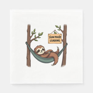 Sleepy Sloth Vintage Funny Lazy Animal Art 2 Napkin