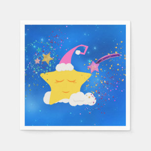 Sleepy Star Blue Starry Sky Napkin