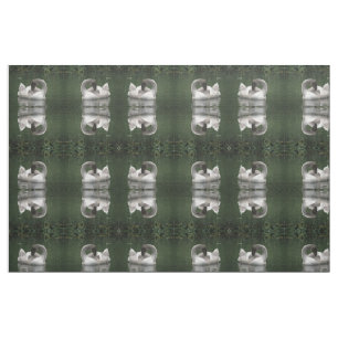 Sleepy Swan Patterned Animal Fabric