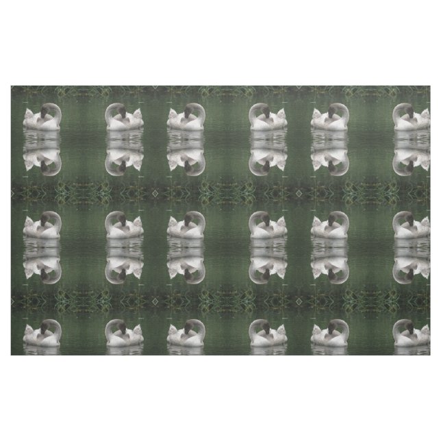 Sleepy Swan Patterned Animal Fabric (Fat Quarter)