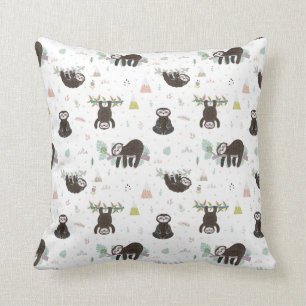 Sleepy Sweet Sloth Pattern Cushion