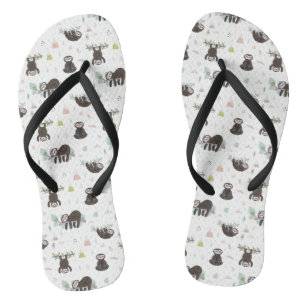 Sleepy Sweet Sloth Pattern Jandals