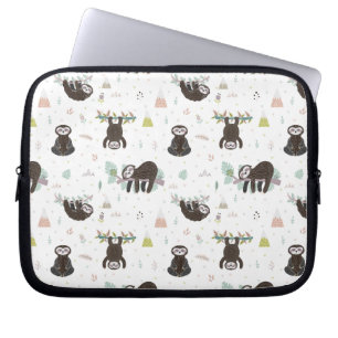 Sleepy Sweet Sloth Pattern Laptop Sleeve