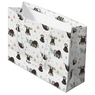 Sleepy Sweet Sloth Pattern Large Gift Bag