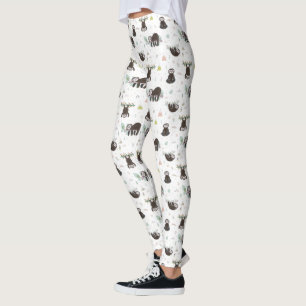 Sleepy Sweet Sloth Pattern Leggings