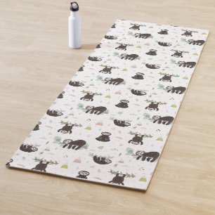 Sleepy Sweet Sloth Pattern Yoga Mat
