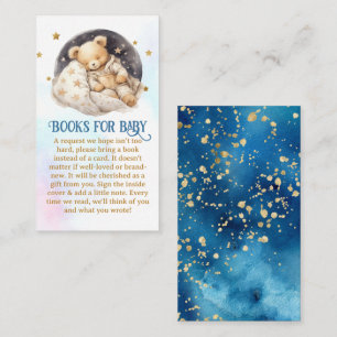 Sleepy Teddy Bear Baby Shower Book Request Enclosure Card