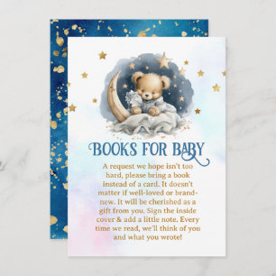 Sleepy Teddy Bear Baby Shower Book Request Enclosure Card
