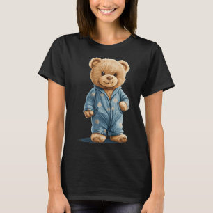 Sleepy Teddy Bear In Comfy Pajamas For Boys And Gi T-Shirt