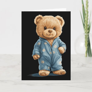 Sleepy Teddy Bear In Comfy Pyjamas For Boys And Gi Card