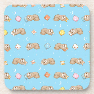 Sleepy Time Sloth Pattern Coaster