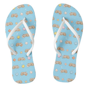 Sleepy Time Sloth Pattern Jandals