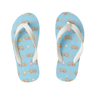 Sleepy Time Sloth Pattern Kid's Jandals