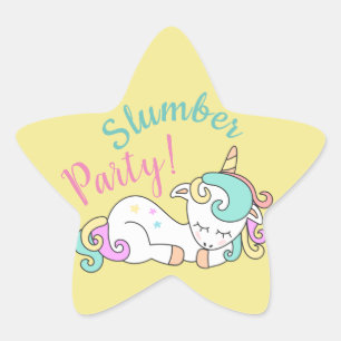 Sleepy Unicorn Slumber Party Stickers Personalised