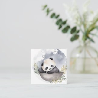 Sleepy Watercolor Baby Panda Bear Card