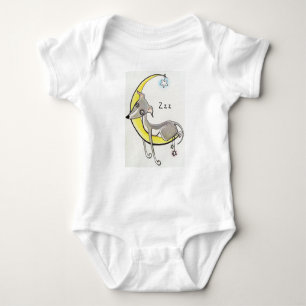 Sleepy whippet baby bodysuit