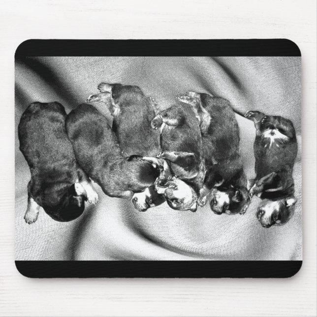 sleepyhead rottweiler puppies mouse pad (Front)