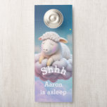 Sleepytime For A Baby Lamb Door Hanger<br><div class="desc">Your baby is finally asleep and shouldn't be woken. Show that with this cute door hanger that has a sleeping baby lamb. generativecontent</div>