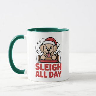 Sleigh All Day Joyful Retriever Christmas Mug