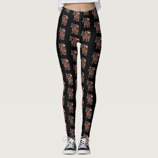 Sleigh All Day Pitbull Dog Funny Christmas Leggings