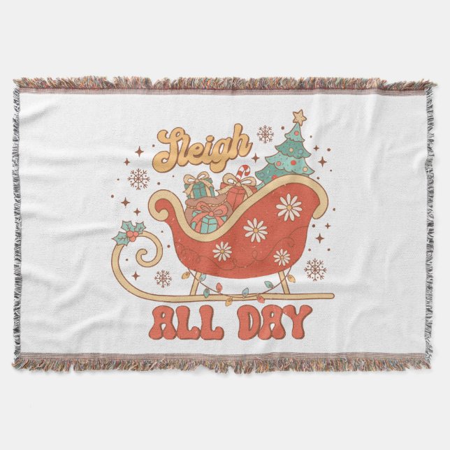 Sleigh All Day Throw Blanket (Front)