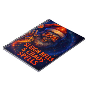 Sleigh Bells & Chaos Spells Christmas Metal Print Notebook