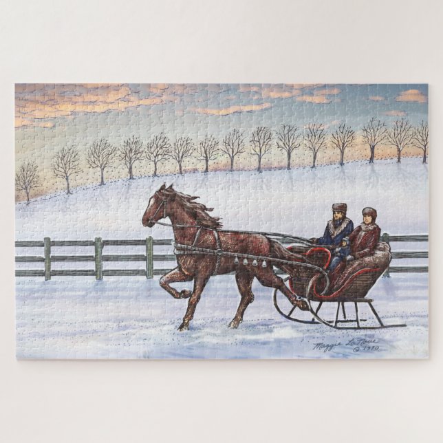 Sleigh bells Horse and Buggy Ride Jigsaw Puzzle (Horizontal)