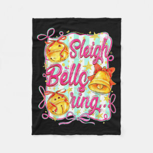 Sleigh Bells Ring Christmas Design For Girls Fleece Blanket