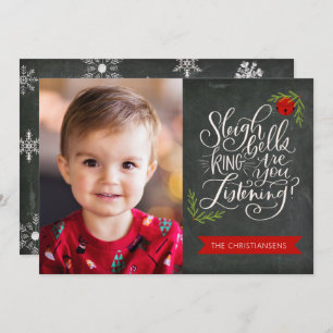Sleigh Bells Ring Christmas Song Flat Holiday Card
