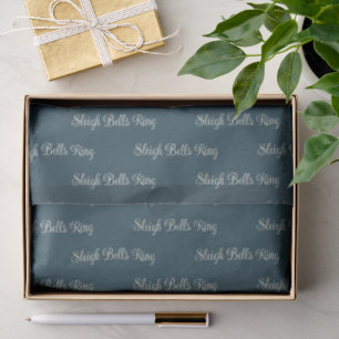 Sleigh Bells Ring - Deep Evergreen Blue Christmas Tissue Paper