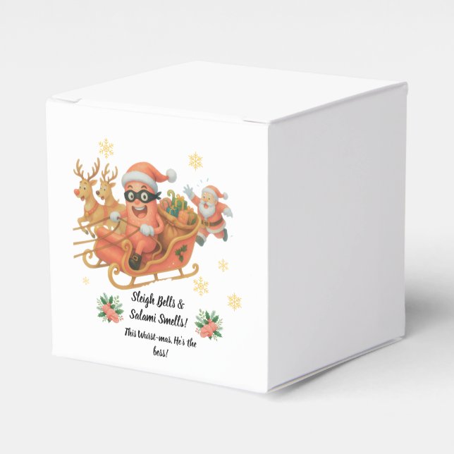 Sleigh Bells & Salami Smells! Favour Box (Front Side)