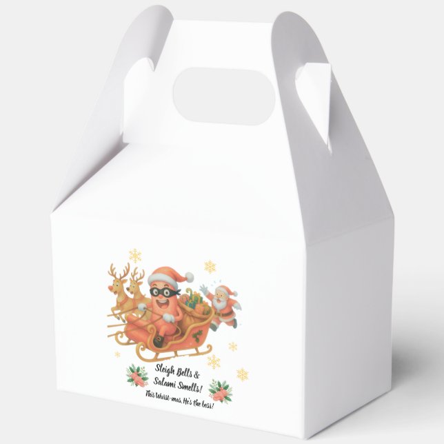 Sleigh Bells & Salami Smells! Favour Box (Front)