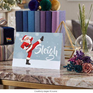 Sleigh Christmas Santa Claus Gay Holiday Card