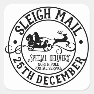Sleigh Mail Christmas Sticker Santa's Sticker