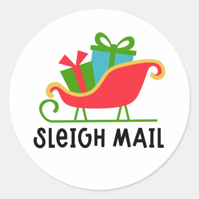 Sleigh Mail Classic Round Sticker (Front)