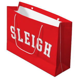 Sleigh Merry Christmas Tree Funny Xmas Holiday Large Gift Bag