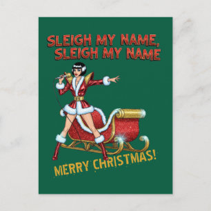Sleigh My Name Christmas Postcard