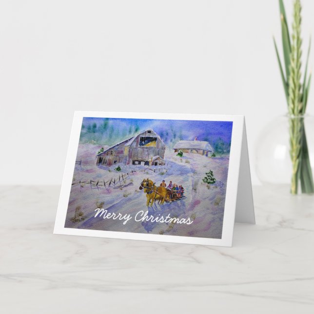Sleigh Ride Christmas  Card (Front)