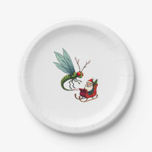 Sleigh Ride Dragonfly Paper Plate