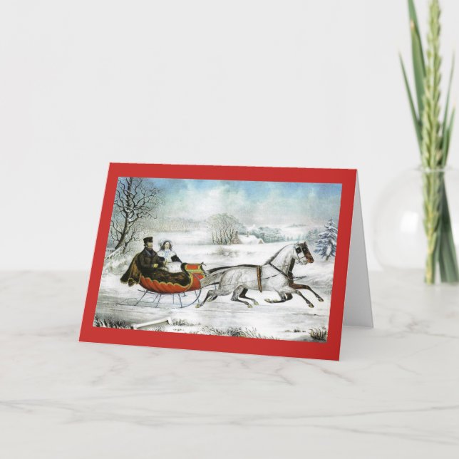Sleigh Ride Greeting Card (Front)