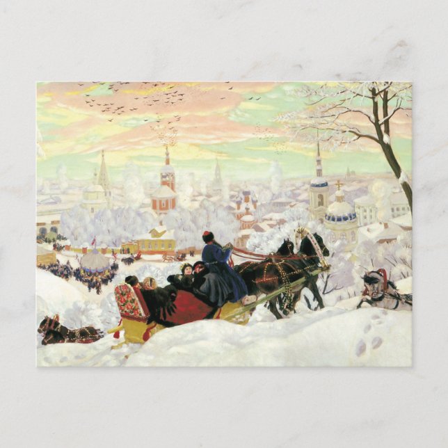 Sleigh Ride Painting Postcard (Front)